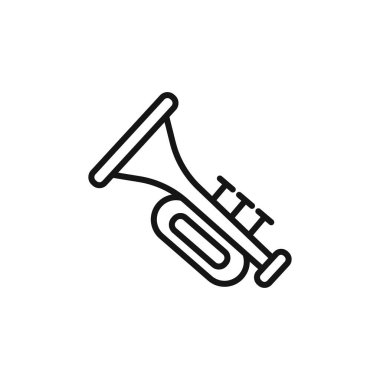 Trompet simgesi simgesi işareti vektör ana hatları siyah ve beyaz