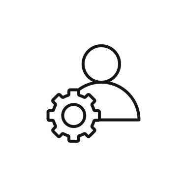 Kullanıcı Yönetimi Simgesi logo imza vektör ana hatları siyah ve beyaz