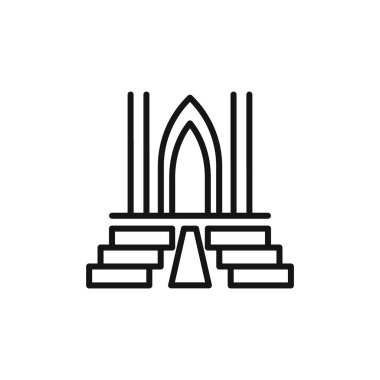 Katolik kilise simgesi logosu içinde siyah beyaz çizgili vektör ana hatlarını göster