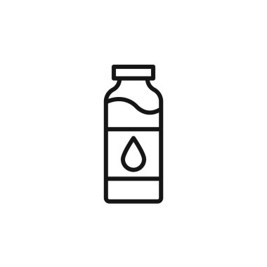 Su şişesi simgesi logosu işareti vektör ana hatları siyah ve beyaz