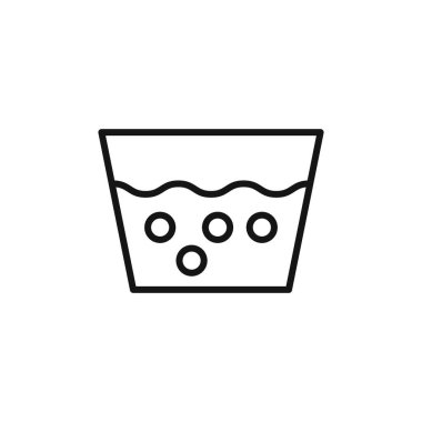 Suya batırılmış simge logosu işareti işareti siyah ve beyaz renkte.