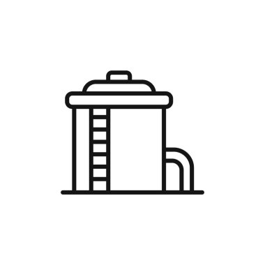 Su Depolama simgesi logosu işaret vektörü ana hatları siyah ve beyaz