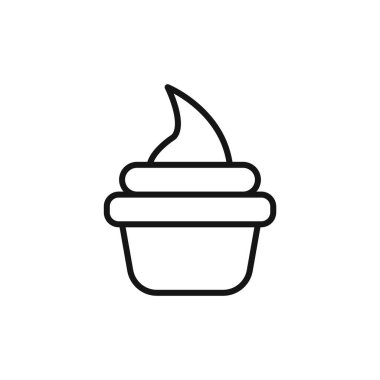 Yoğurt simgesi simgesi işareti vektör ana hatları siyah ve beyaz