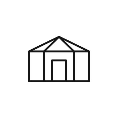 Yurt Simgesi logo işareti vektör ana hatları siyah ve beyaz