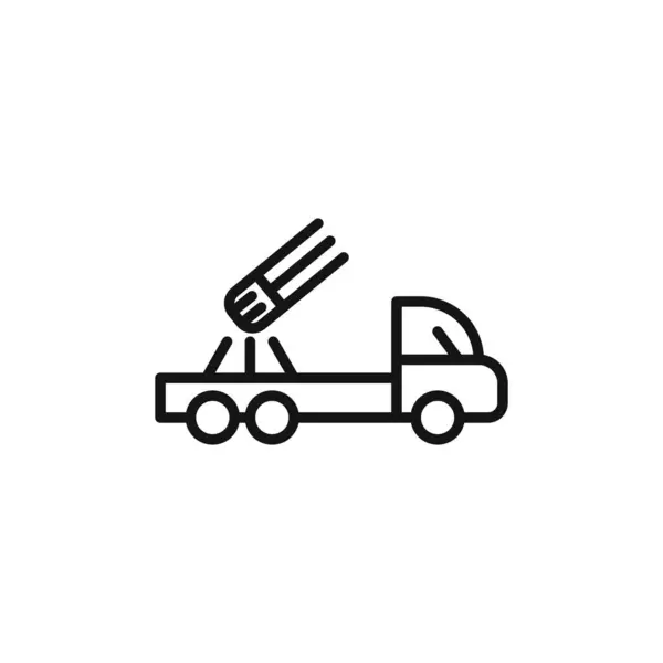 stock vector Missile Launcher icon logo sign vector outline in black and white color