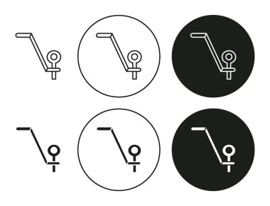 araba towbar simgesi vektör simgesi ya da imza koleksiyonu siyah ve beyaz ana hatlarıyla belirlendi