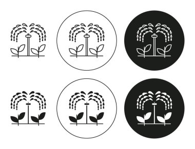 Sulama simgesi Vektör sembolü veya imza koleksiyonu siyah ve beyaz ana hatlarıyla belirlendi