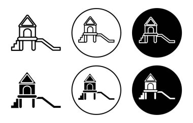 oyun alanı simgesi vektör sembolü ya da imza koleksiyonu siyah ve beyaz ana hatlarıyla belirlendi