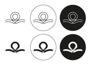 Tubal ligation icon Vector symbol or sign set collection in black and white outline clipart