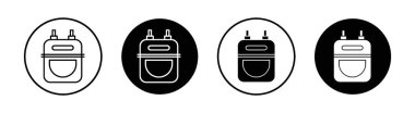 Gaz metre simgesi vektörü sembolü ya da imza koleksiyonu siyah ve beyaz ana hatlarıyla belirlendi