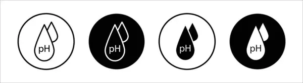 stock vector PH value icon Vector symbol or sign set collection in black and white outline