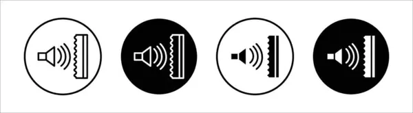 Ses geçirmez duvarlar simgesi taşıyıcı simgesi ya da imza koleksiyonu siyah ve beyaz ana hatlarla