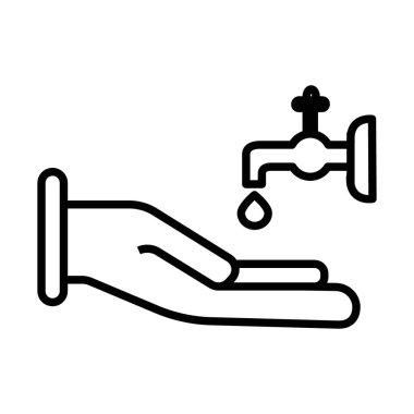 Abdest simgesi vektör sembolü veya imza koleksiyonu siyah ve beyaz ana hatlarıyla belirlendi