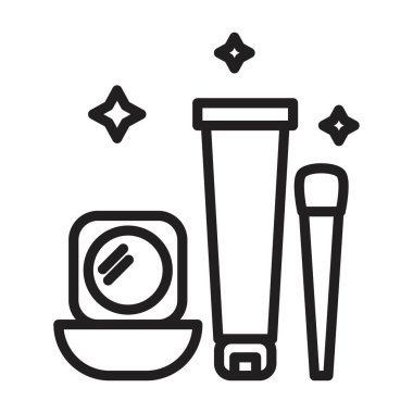 kozmetik simgesi vektör sembolü ya da imza koleksiyonu siyah ve beyaz ana hatlarıyla belirlendi