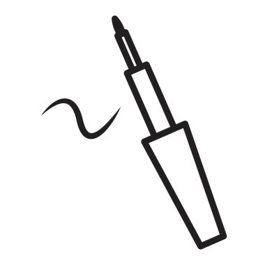 Göz fırçası simgesi vektör simgesi ya da imza koleksiyonu siyah ve beyaz ana hatlarıyla ayarlandı