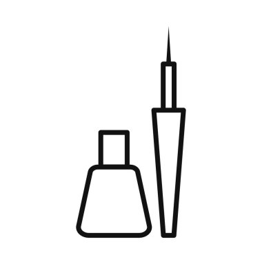 Göz kalemi simgesi vektör sembolü ya da imza koleksiyonu siyah ve beyaz ana hatlarıyla belirlendi