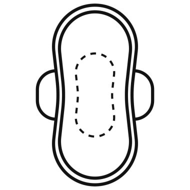 Kadın hijyen yastığı ikonu Vektör sembolü veya imza koleksiyonu siyah ve beyaz ana hatlarıyla