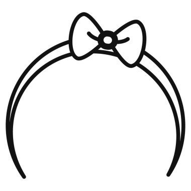 Saç bandı simgesi Vektör sembolü veya imza koleksiyonu siyah ve beyaz ana hatlarıyla belirlendi