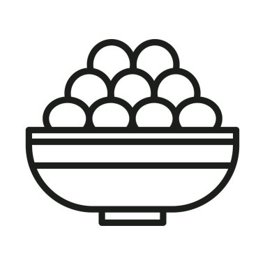 İftar yemeği ramazan simgesi Vektör simgesi veya imza koleksiyonu siyah ve beyaz ana hatlarla