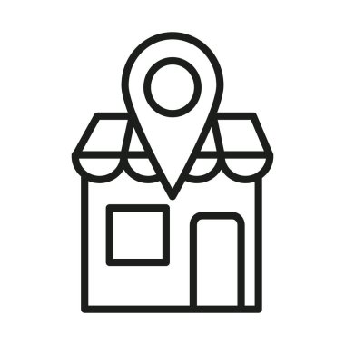 Yerel depolama simgesi Vektör sembolü veya imza koleksiyonu siyah ve beyaz ana hatlarıyla belirlendi