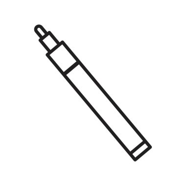 İşaretleyici simgesi vektör sembolü ya da imza koleksiyonu siyah ve beyaz ana hatlarıyla belirlendi