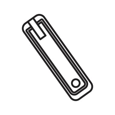 Tırnak kırpıcı simgesi vektör simgesi ya da imza koleksiyonu siyah ve beyaz ana hatlarıyla belirlendi