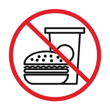 Siyah ve beyaz ana hatlarda yiyecek, işaret vektörü sembolü veya imza koleksiyonuna izin verilmiyor