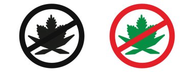 Marihuana işareti taşıyıcı sembolü ya da imza koleksiyonu siyah ve beyaz ana hatlarda değil