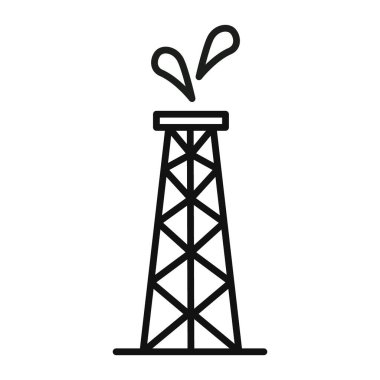 Şhale gaz kulesi simgesi vektör simgesi veya imza koleksiyonu siyah ve beyaz ana hatlarıyla