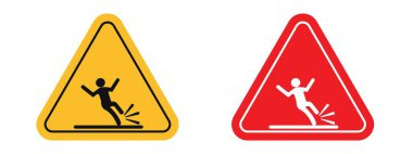 Islak Döşeme İşareti Vektör sembolü veya imza koleksiyonu siyah ve beyaz ana hatlarıyla ayarlandı