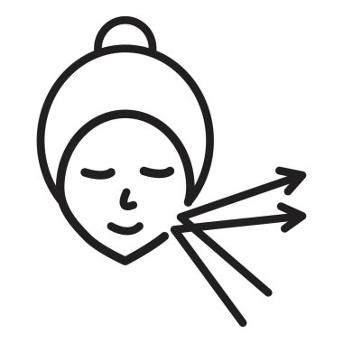 Kırışıklıklar yüz yansıma ikonu Vektör sembolü veya imza koleksiyonu siyah ve beyaz ana hatlarıyla