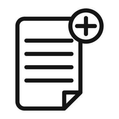 Belge simgesi logo işareti vektör ana hatlarını siyah ve beyaz olarak ekle