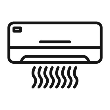 Klima Simgesi Vektörü simgesi ya da imza koleksiyonu siyah ve beyaz ana hatlarıyla belirlendi