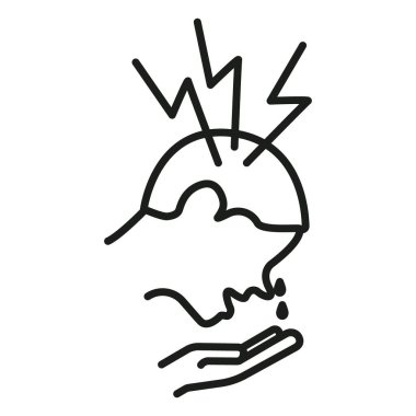 Kaygı ya da stres simgesi Vektör sembolü ya da imza koleksiyonu siyah ve beyaz ana hatlarda