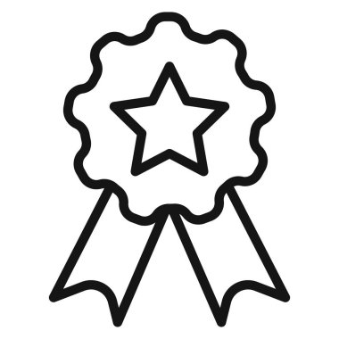 Rozet simgesi logo işareti vektör ana hatları siyah ve beyaz