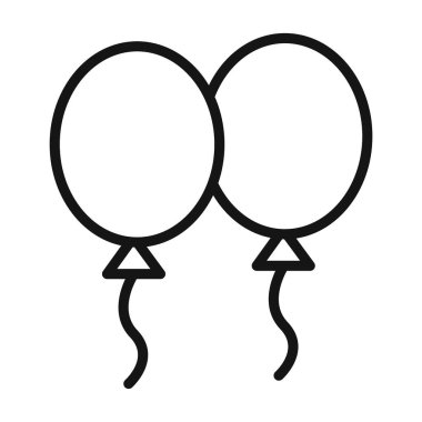 Balon simgesi vektör sembolü ya da imza koleksiyonu siyah ve beyaz ana hatlarıyla belirlendi