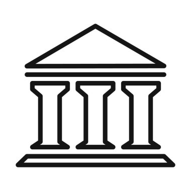 Banka simgesi vektör sembolü ya da imza koleksiyonu siyah ve beyaz ana hatlarıyla belirlendi