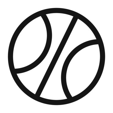 Basketbol ikonu vektör sembolü veya imza koleksiyonu siyah ve beyaz ana hatlarıyla