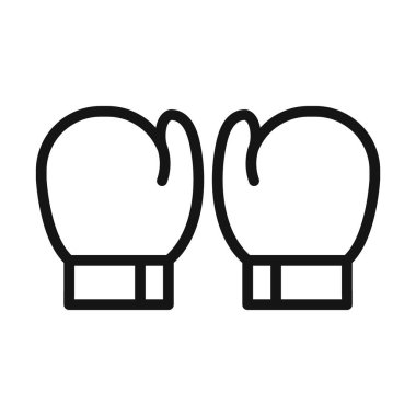 Boks eldiveni ikonu vektör sembolü veya imza koleksiyonu siyah ve beyaz ana hatlarıyla ayarlanıyor