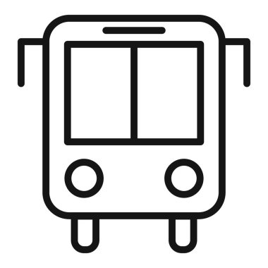 Bus simgesi vektör sembolü ya da imza koleksiyonu siyah ve beyaz ana hatlarıyla belirlendi