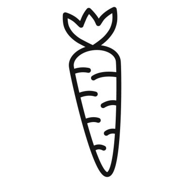 Siyah ve beyaz ana hatlarıyla havuç simgesi veya imza koleksiyonu