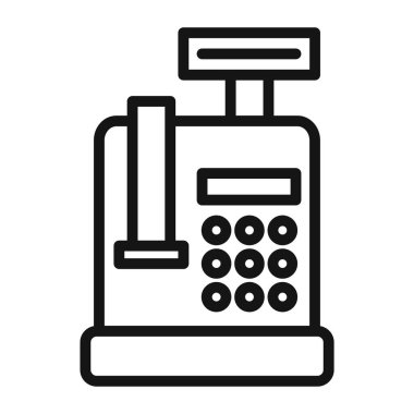 Yazar kasa simgesi simgesi veya imza koleksiyonu siyah ve beyaz ana hatlarıyla belirlendi