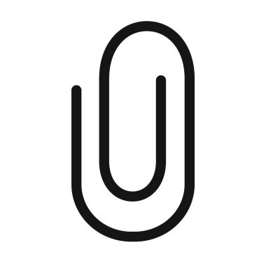 Klipsli simge vektör sembolü veya imza koleksiyonu siyah ve beyaz ana hatlarla belirlendi