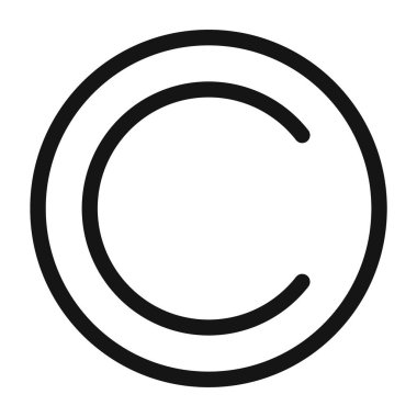 Telif Hakları Simgesi Vektörü sembolü veya imza koleksiyonu siyah ve beyaz ana hatlarıyla belirlendi