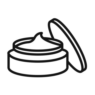 Krem simgesi vektör sembolü veya imza koleksiyonu siyah ve beyaz ana hatlarıyla belirlendi