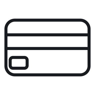 Kredi kartı simgesi logo işareti vektör ana hatları siyah ve beyaz
