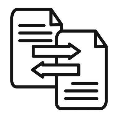 Veri aktarım simgesi taşıyıcı sembolü veya imza koleksiyonu siyah ve beyaz ana hatlarıyla belirlendi