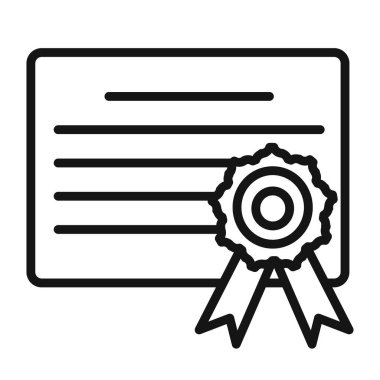 Diploma simgesi simgesi işareti vektör ana hatları siyah ve beyaz