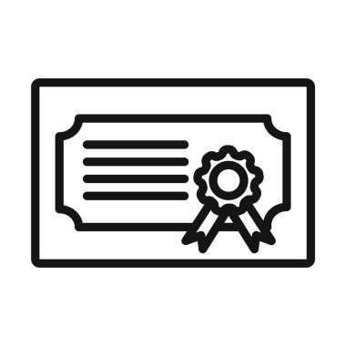 Diploma simgesi Vektör sembolü veya imza koleksiyonu siyah ve beyaz ana hatlarıyla belirlendi