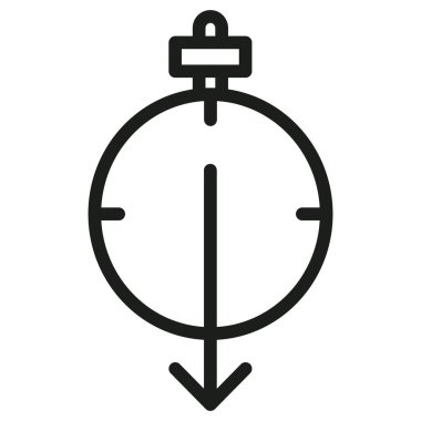 Aşağı zaman simgesi vektör sembolü ya da imza koleksiyonu siyah ve beyaz ana hatlarıyla belirlendi